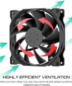 120mm Low Noise Computer Case Fans with LED / RGB Lighting - Image 3