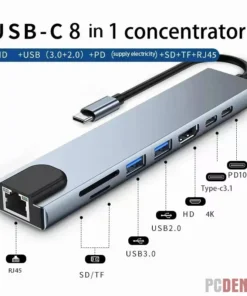 8 in 1 Multi-Functional USB Type-C Hub