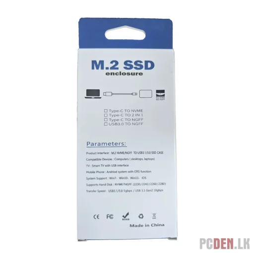 2 in 1 M.2 NVME/NGFF External SSD Enclosure