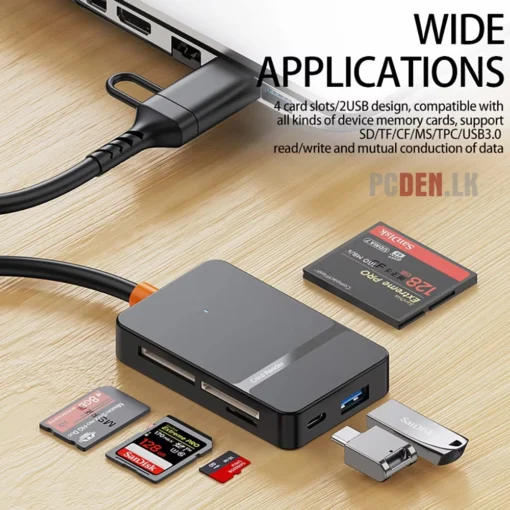 Multi-functional USB 3.0 8-in-1 Memory SD Card Reader